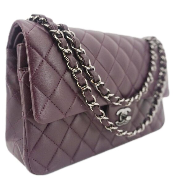 Chanel  Classic Flap Medium Quilted Leather Shoulder Bag Purple - Picture 10 of 16
